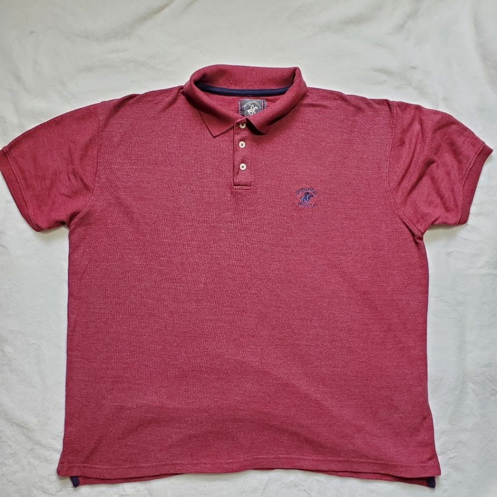 Beverly Hills polo club Men's XL red Maroon polo t-shirt